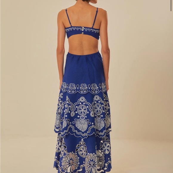 FARM Rio Blue Flower Richelieu Dress - Picture 2 of 8